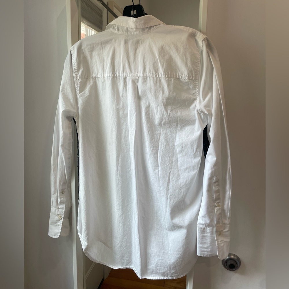 Jcrew White Cotton Button Down With Side Detail - image 4
